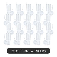 US Warehouse 20pcs 40oz clear plastic snow globe Cup with plugs mix colors lids
