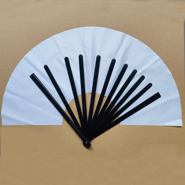 US warehouse 20pcs, 13inch Sublimation Double-sided Foldable Fans, Polyester Fan With Plastic Fan Handle