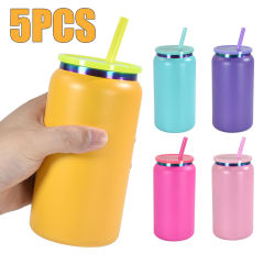 USA warehouse 5pcs/25pcs 16oz double wall stainless steel rainbow color underneath powder coated cans