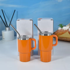 US warehouse 12PCS  3ooz/4oz stainless steel color shot glass with handle and metal straw