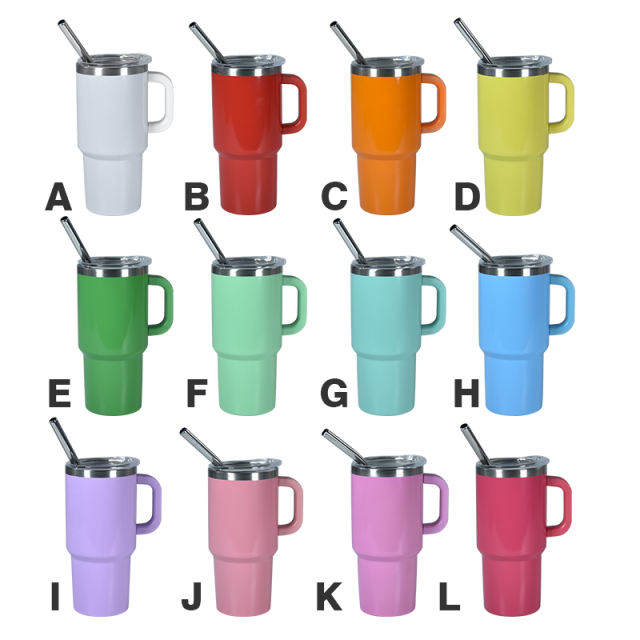 US warehouse 12PCS  3ooz/4oz stainless steel color shot glass with handle and metal straw