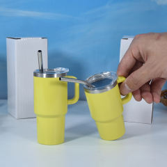 US warehouse 12PCS  3ooz/4oz stainless steel color shot glass with handle and metal straw