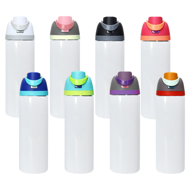 16pcs Pack,  16oz & 24oz straight sublimation water bottle FreeSip Insulated Stainless Steel Water Bottle with Straw