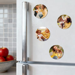 US warehouse 50pcs, sublimation Heat transfer paper refrigerator magnet with pearlescent finish, strong magnetic adhesion, ideal for cultural and tourism-themed fridge magnets,heart,round,square