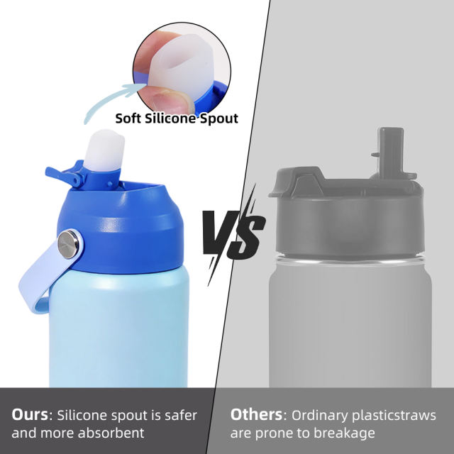 12pcs, 20oz/600ml powder coating sports Water Bottle with Sip And Swig 2 in 1 Lids Double Wall Vacuum Insulated Tumbler with Handle Lid, withrubber bottom rim
