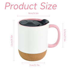 US warehouse 15oz part - colored glossy ceramic sublimation mug with bottom and black plastic lids