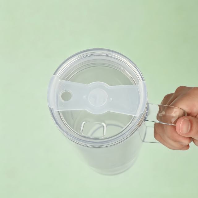 US Warehouse 12/18pcs 40oz glow in the dark snow globe cups ,double wall platic cup with predriled hole and plug
