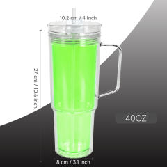 US Warehouse 12/18pcs 40oz glow in the dark snow globe cups ,double wall platic cup with predriled hole and plug