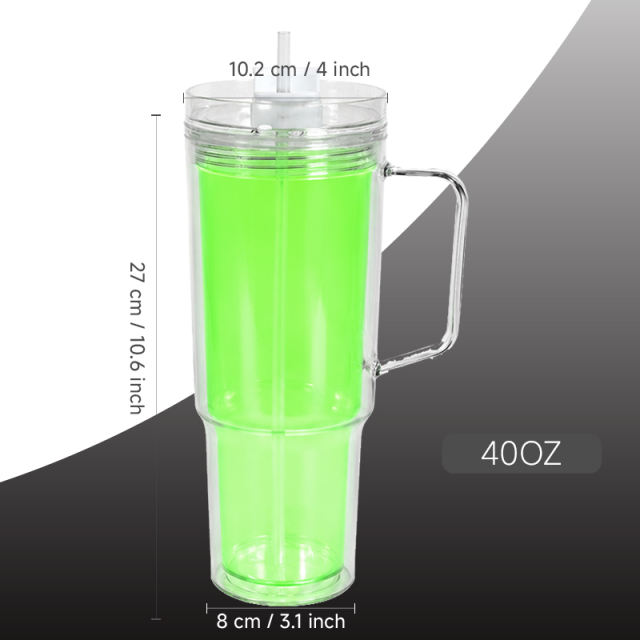 US Warehouse 12/18pcs 40oz glow in the dark snow globe cups ,double wall platic cup with predriled hole and plug