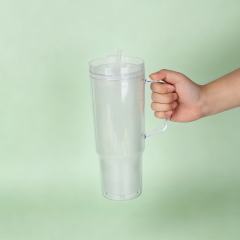 US Warehouse 12/18pcs 40oz glow in the dark snow globe cups ,double wall platic cup with predriled hole and plug