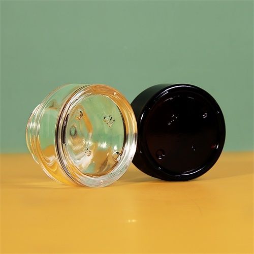 Glass Jar Ladder-shaped 50g Black Luxury Empty Shoulder Angle Cosmetics Facial Cleansing Cream Jars