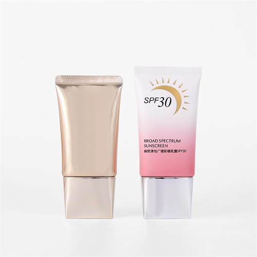 50ml Gold Pink Oval Plastic Tube Sunscreen Tube Packaging Custom Printing