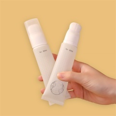 40ml Empty Soft Fibrous Brush Cosmetic Flat Tube Face Clear Plastic Tube Packaging for Foundation Skincare