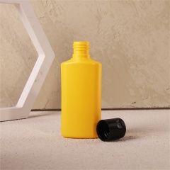 80ml Yellow Sunscreen Lotion Customized Matte Unique Oval Shape Body Wash Bottles