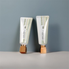 50ml Body Lotion Hand Cream Cosmetic Tube With Gold Square Step Screw Cap Round Angle Ending