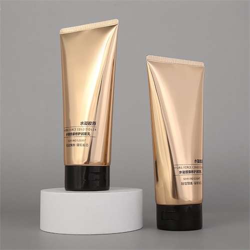 Luxury Gold PBL Aluminum Laminated Tube Highly Glossy Shining 200ml Cosmetic Hair Conditioner Mask Body Gel Tube