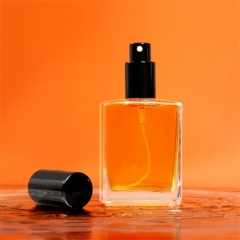 Fine Mist Perfume Glass Spray Bottle Clear Square Bottle 30ml 50ml 100ml