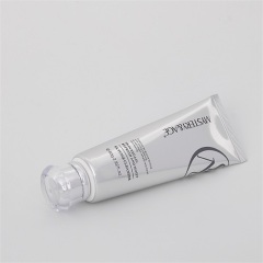 80ml Shiny Silver Tube Laminated with Clear Acrylic Cap for Cream Facial Cleanser Soft Squeeze Tube