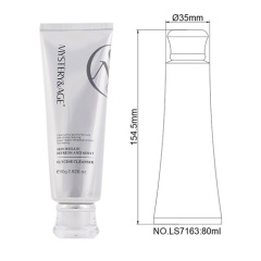 80ml Shiny Silver Tube Laminated with Clear Acrylic Cap for Cream Facial Cleanser Soft Squeeze Tube