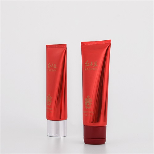 Red Aluminum Laminated EVOH Barrier Tube Disc Cap Flipcap 120g Cosmetic Tubes Packaging