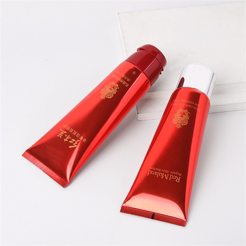 Red Aluminum Laminated EVOH Barrier Tube Disc Cap Flipcap 120g Cosmetic Tubes Packaging