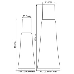 New Design 50ml 130ml ABL Squeeze Lotion Tube With Unique Square Lid Nozzle Tip For Eye Cream