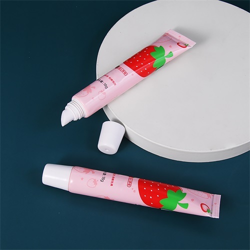 18ml Pink Cosmetic Sample Tube with Plastic Massage Applicator Custom Printing