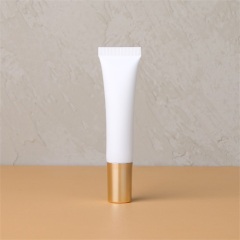 Custom 15ml Long Nozzle Tip White Tube Cosmetic Container D19mm With Golden Cap For Eye Cream Free Sample