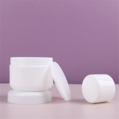 100g 200g White Round Shape Wide Mouth Cream Jar PP Canisters With Gasket for Cosmetic