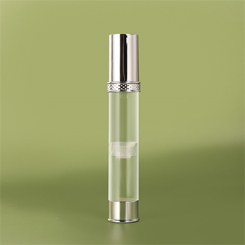 Airless Pump Bottle 30ml Transparent AS Round Vacuum Bottle Plating Silver Airless Lotion Bottle