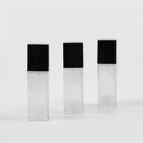 30ml 1oz Clear Square Refillable Acrylic Double Layer Airless Lotion pump Bottle for Body Lotion