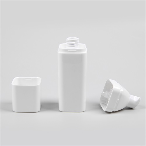 30ml 1oz White Square Acrylic Airless Lotion pump Refillable Bottle For Cosmetic Packaging
