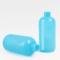 Custom Printing Boston Round Plastic Bottle 250ml Blue PET Bottle Packaging