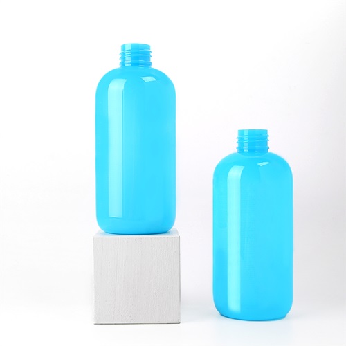 Custom Printing Boston Round Plastic Bottle 250ml Blue PET Bottle Packaging
