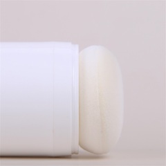 Powder Bottle 100ml White Round PET Plastic Bottle With Powder Puffs for Cosmetic Powder Packaging