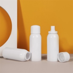 White Snap-on Fine Mist Spray Empty Bottle 100ml PET Cosmetic Packaging For Sunscreen Spray Alcohol