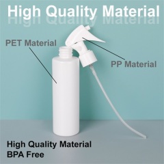 200ml Plastic White Round PET Trigger Spray Bottle with Mist Sprayer for Water Flowers