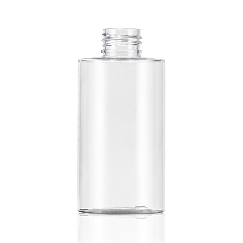 Wholesale Lotion Bottle 150ml Cylinder shape Empty Clear PET Plastic Skincare Packaging With Pump Sprayer