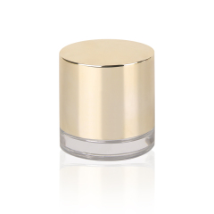 Custom Refillable 50g Luxury Glass Jars Face Cream Cosmetic Packaging With Screw Big Golden Lid