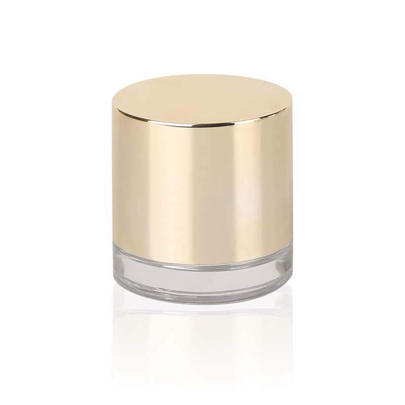 Custom Refillable 50g Luxury Glass Jars Face Cream Cosmetic Packaging With Screw Big Golden Lid