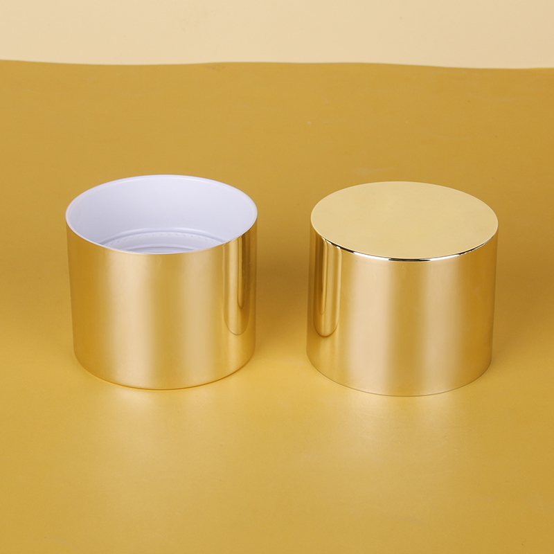 Custom Refillable 50g Luxury Glass Jars Face Cream Cosmetic Packaging With Screw Big Golden Lid