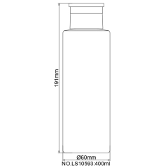 Cosmetic 400ml flat shoulder PET dispenser bottle makeup remover container