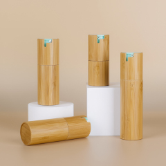 Wholesale Refill 15ml 30ml 50ml luxury bamboo PP airless bottle skincare cream lotion bottles