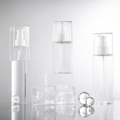 Luxury 30-150 ml Liquid PETG Square Toner Pump Spray Bottle Free Sample Cosmetic Skin Care Packaging