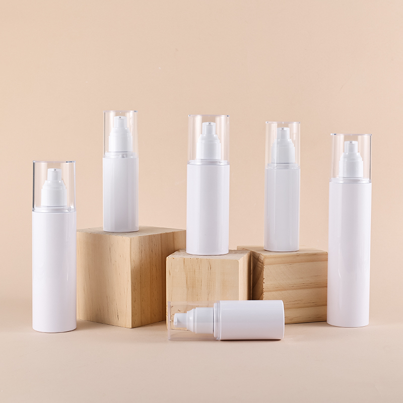 Wholesale plastic lotion bottle skincare packaging with big outer cap
