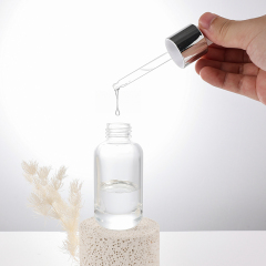 Transparent Boston 100ml glass dropper bottle essential oil serum container
