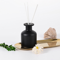 Ready to ship 130ml black translucent grey open mouth Glass Aromatherapy Diffuser Bottle