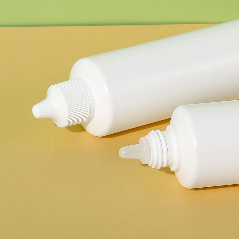 Custom color Round HDPE squeeze bottle dropper 100ml cosmetic packaging