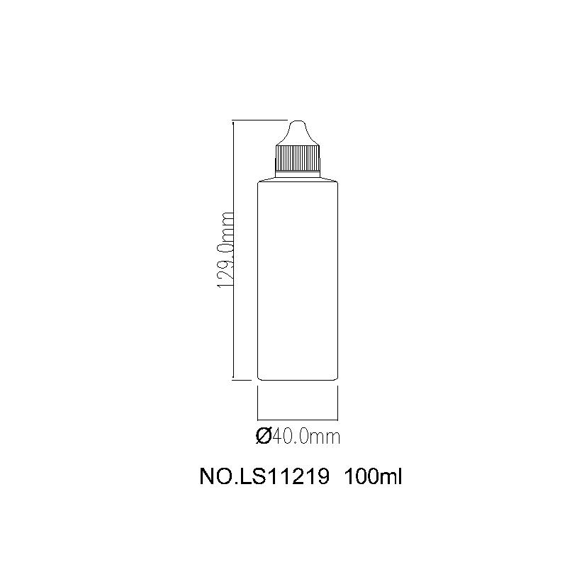 Custom color Round HDPE squeeze bottle dropper 100ml cosmetic packaging