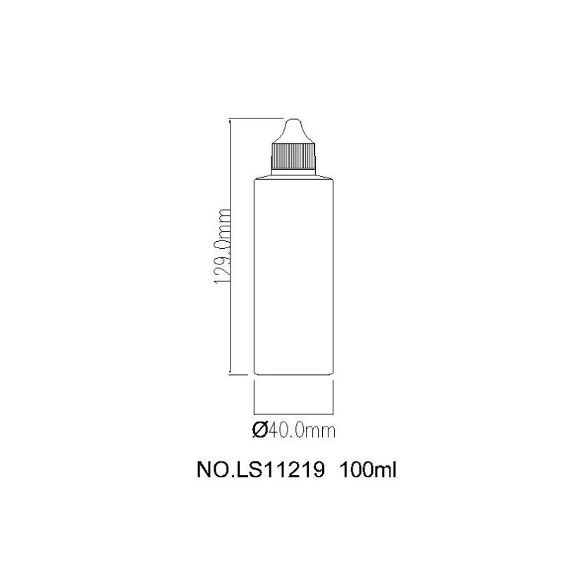 Custom color Round HDPE squeeze bottle dropper 100ml cosmetic packaging